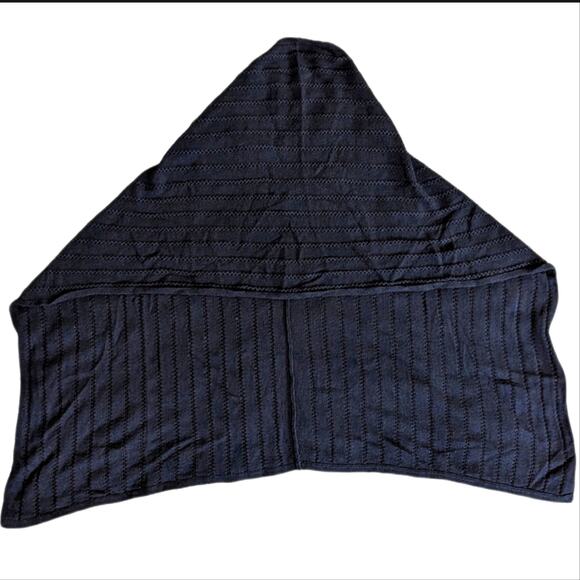 J Jill Silk Blend Ribbed Open Back Pull Over Drapey Poncho - Picture 2 of 5